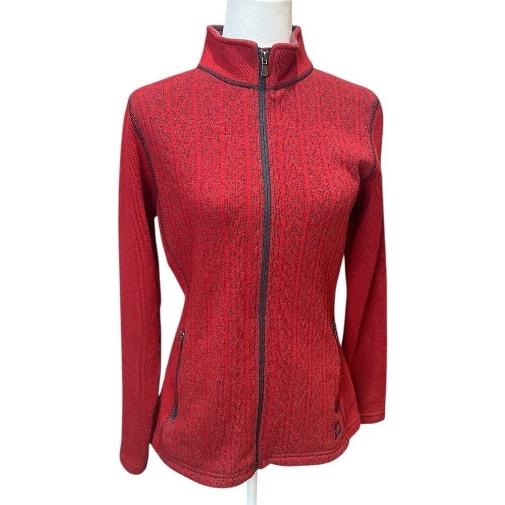 Women's Red Patterned Ski Jacket